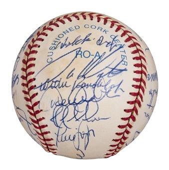 1999 World Series Champion New York Yankees Team Signed OAL Budig Baseball With 29 Signatures Including Jeter, Rivera & Torre (PSA)